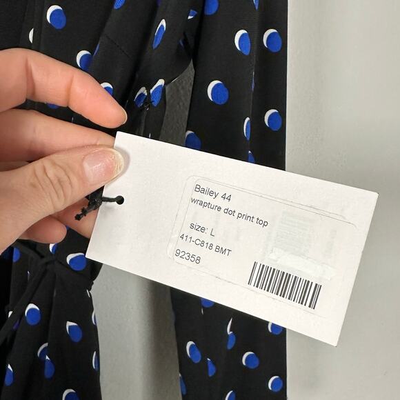 NWT Bailey 44 Wrapture Polka-Dot Print Wrap Blouse Women's Large - Picture 7 of 9